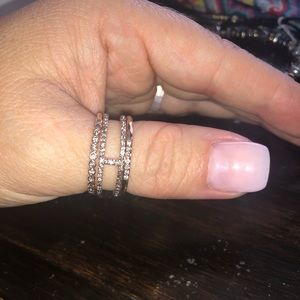 Stella & Dot Rose Gold Stacking Rings Size 8